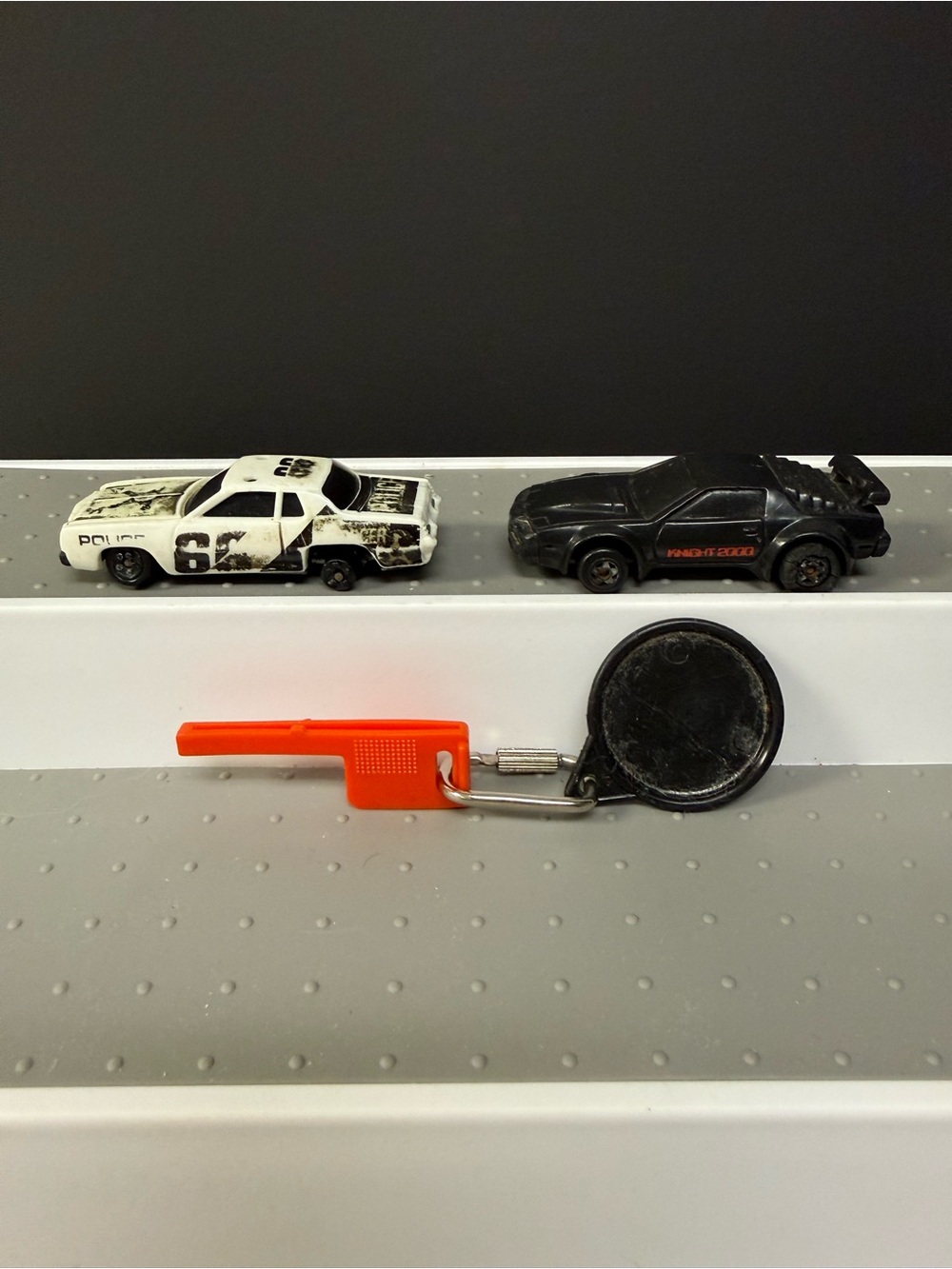 VTG 1980s Kidco Burnin' Key Cars - Knight Rider KITT & Police Cruiser W/ Key